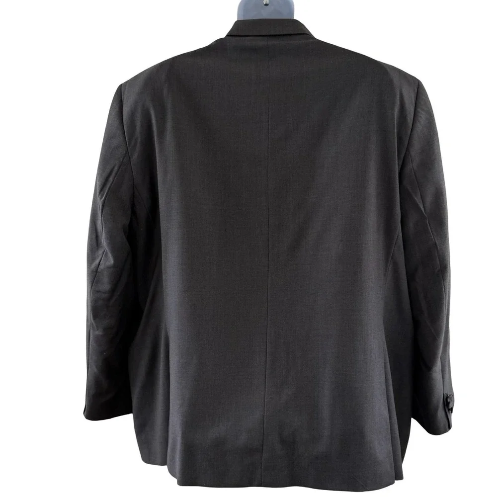 Vera Wang Men's Tuxedo Jacket 54R Gray Wool Satin Trim Formal Blazer Notch Lapel